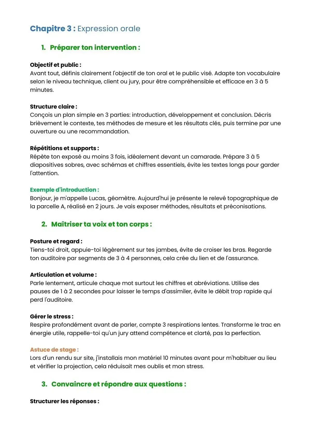 Example Fiche de Révision Bac Pro Géomètre